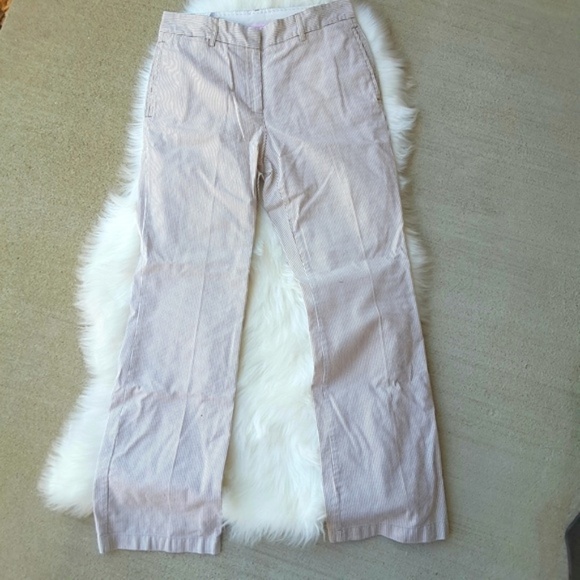 Lands' End Striped Boot Cut Pants Brown/Cream 6 - Picture 3 of 5